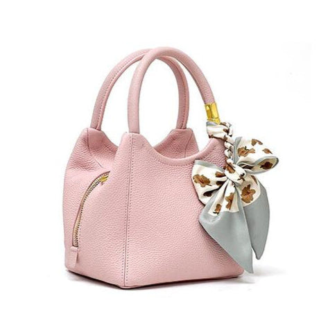 Tas Dames - Compacte Handtas met Zijrits en Decoratief Strikje | Chic