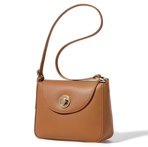 Tas Dames - Compacte Flap Crossbody met Gouden Draaislot | Chic