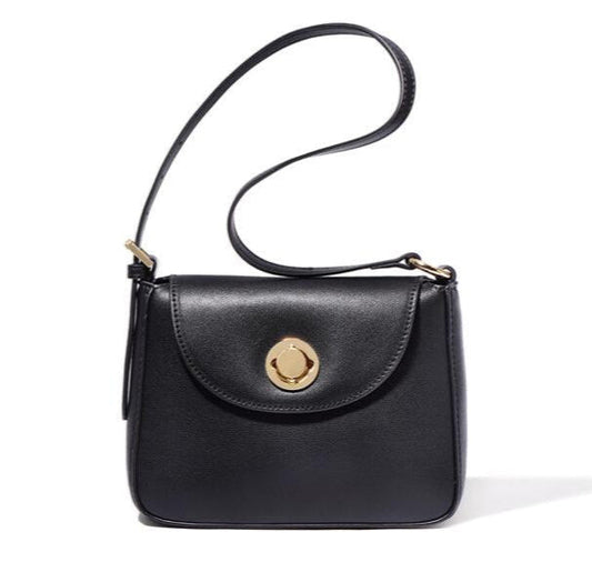 Tas Dames - Compacte Flap Crossbody met Gouden Draaislot | Chic