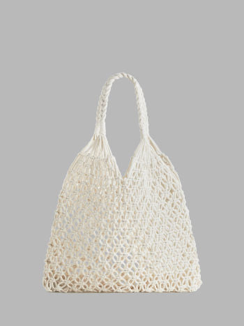 Tas Dames - Open Gehaakte Shopper met Dubbele Tophandvatten | Casual