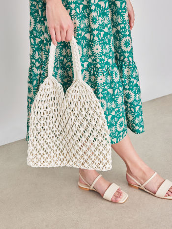 Tas Dames - Open Gehaakte Shopper met Dubbele Tophandvatten | Casual