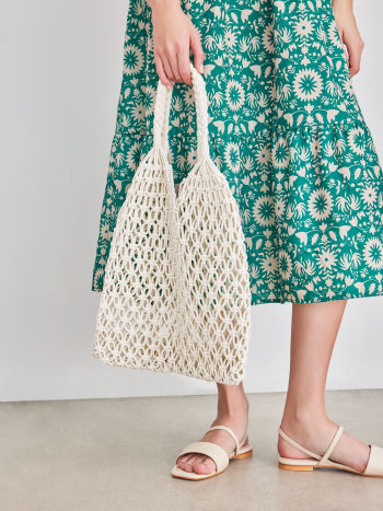 Tas Dames - Open Gehaakte Shopper met Dubbele Tophandvatten | Casual