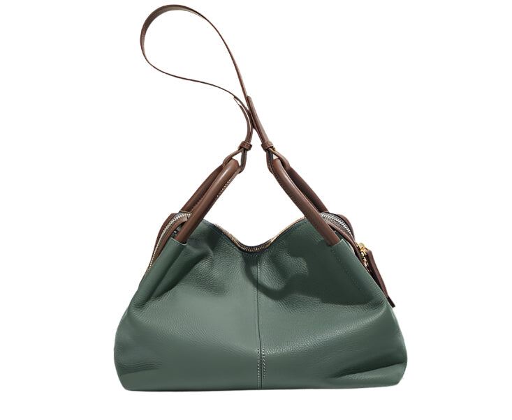 Tas Dames - Zachte Hobo Schoudertas met Rits en Dubbele Handgrepen | Chic