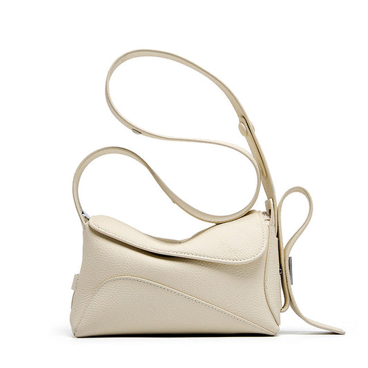 Tas Dames - Sculpturale Mini Flap met Zilver Slot en Lange Band | Chic