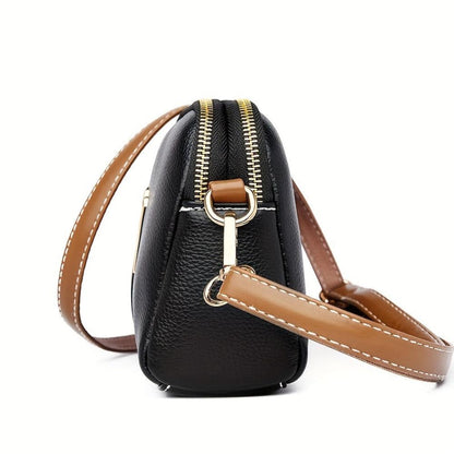 Tas Dames - Kleine Crossbody met Dubbele Rits en Schouderriem | Chique