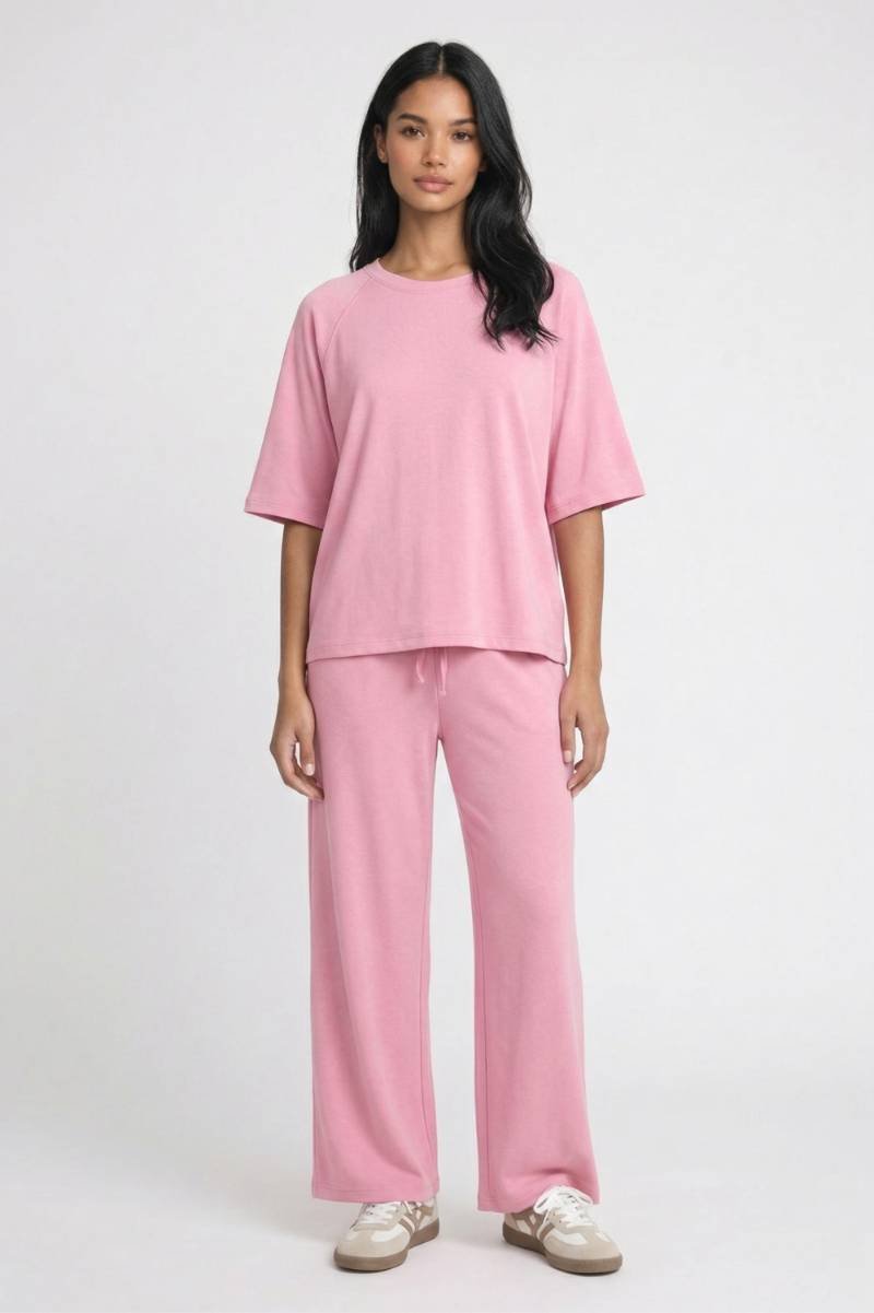 2-Delige Set Dames - Oversized | Top met Wijde Loungebroek — Roze