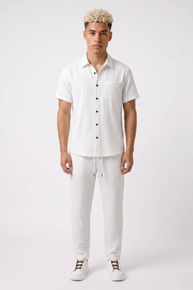 2-Delige Set Heren - Klassiek | Overhemd met Lange Broek — Wit