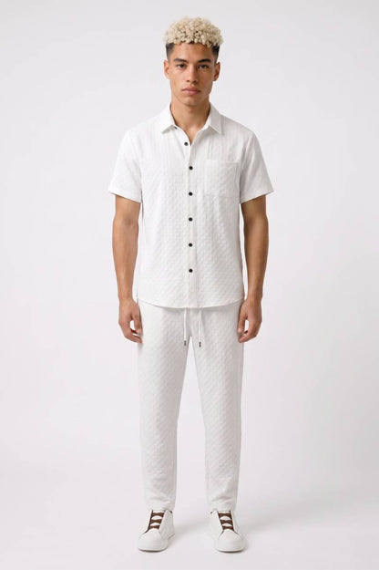 2-Delige Set Heren - Klassiek | Overhemd met Lange Broek — Wit