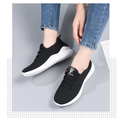 Sneakers Dames - Luchtige Sock Stijl met Veters | Sportief