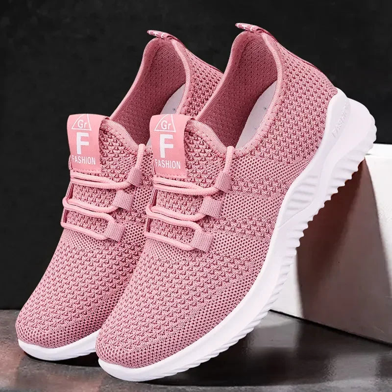 Sneakers Dames - Luchtige Sock Stijl met Veters | Sportief