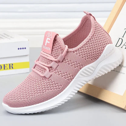 Sneakers Dames - Luchtige Sock Stijl met Veters | Sportief