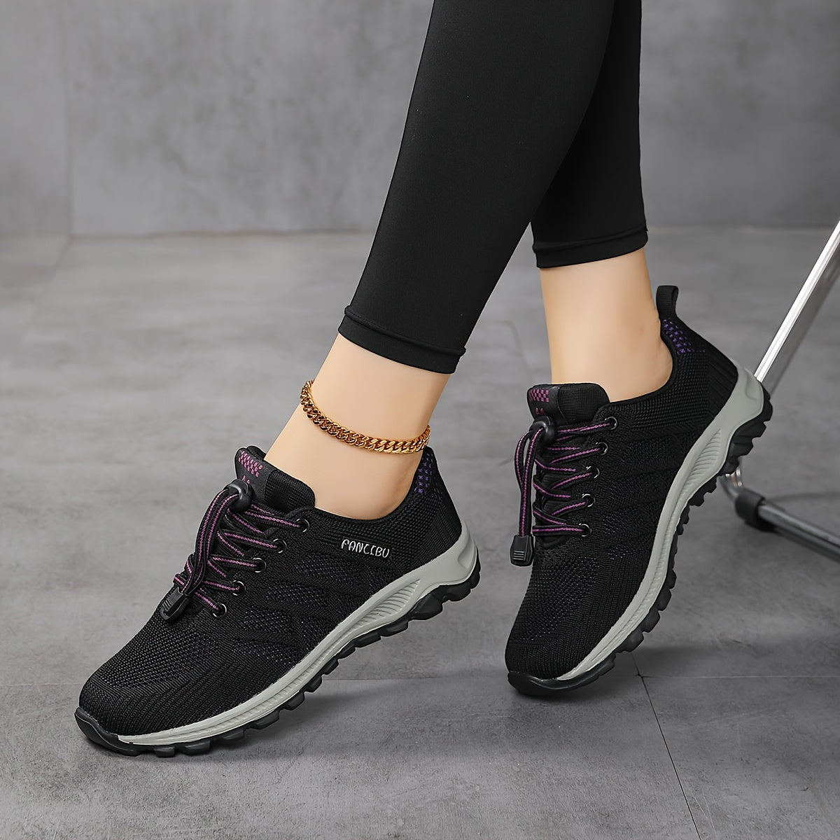 Sneakers Dames - Luchtig Gebreid Model met Dikke Zool | Casual