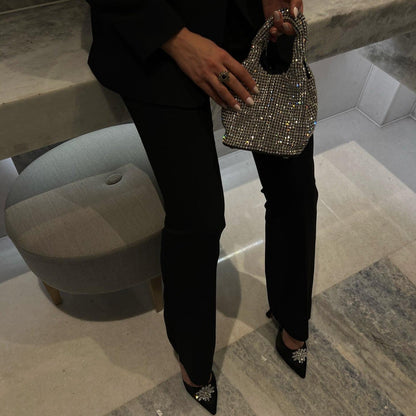 Tas Dames - Volledig Bedekte Strass Mini Bag met Dubbele Handgreep | Glamour