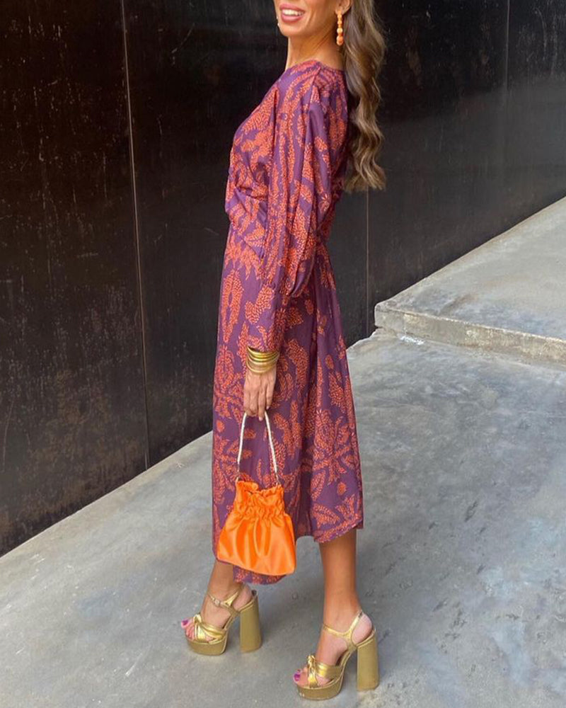 Midi Jurk Dames - Wikkelmodel met Print | Bruiloft Gast