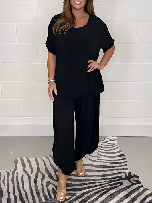 Co-ord Set Dames - Oversized Top met Wijde Broek | Casual