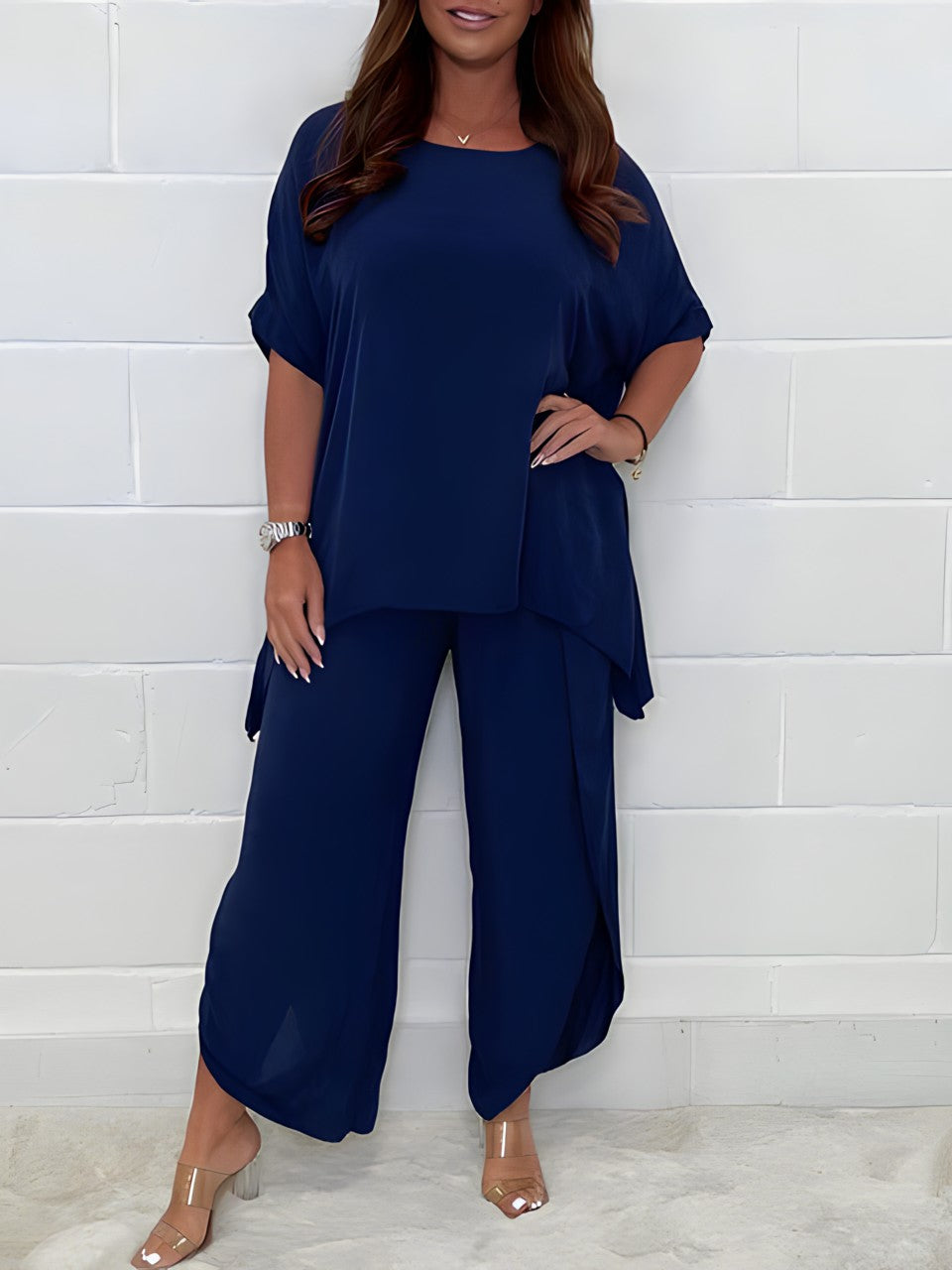 Co-ord Set Dames - Oversized Top met Wijde Broek | Casual