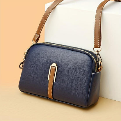 Tas Dames - Kleine Crossbody met Dubbele Rits en Schouderriem | Chique