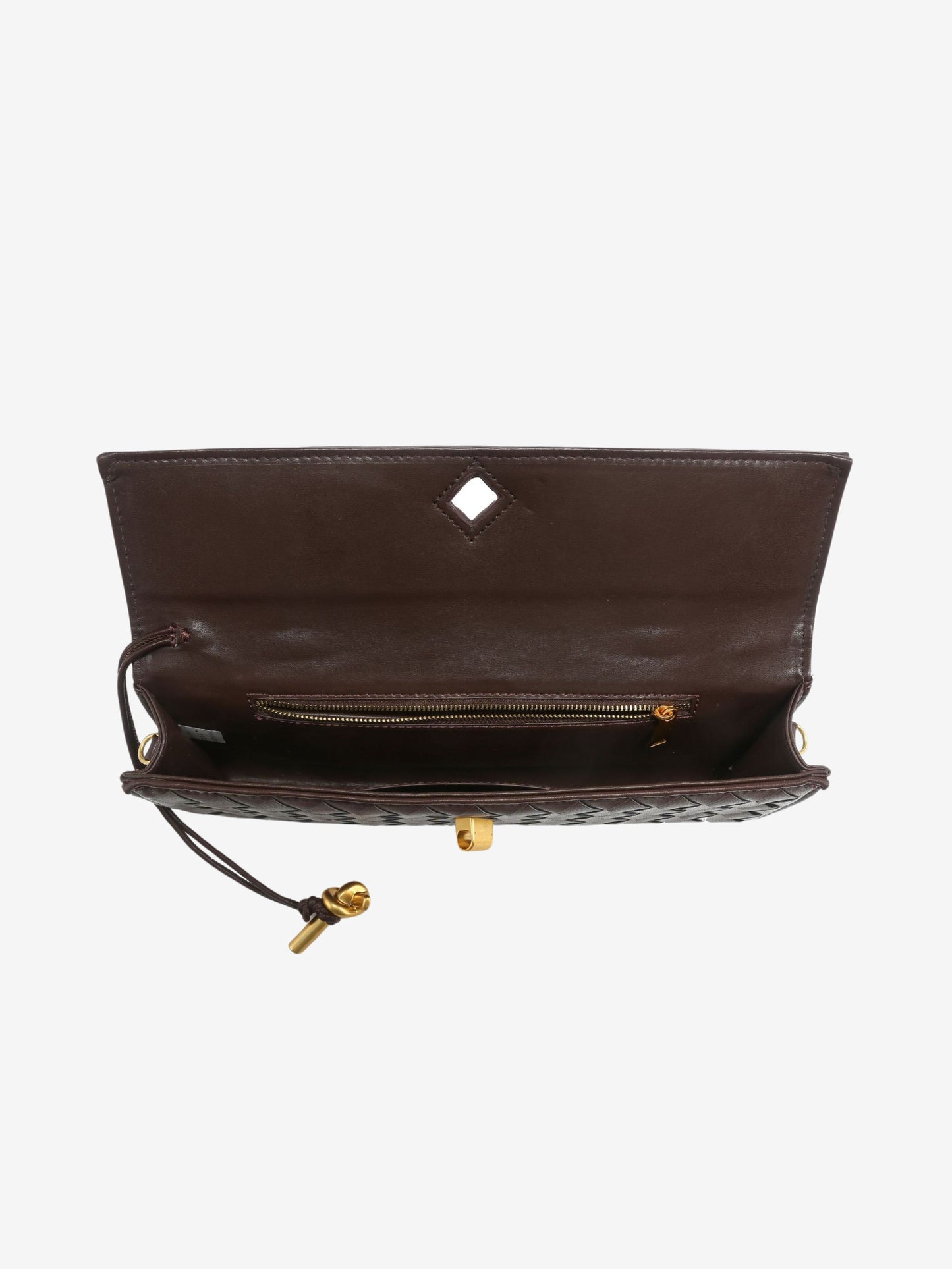 Tas Dames - Langwerpig Gevlochten Model met Klepslot en Schouderriem