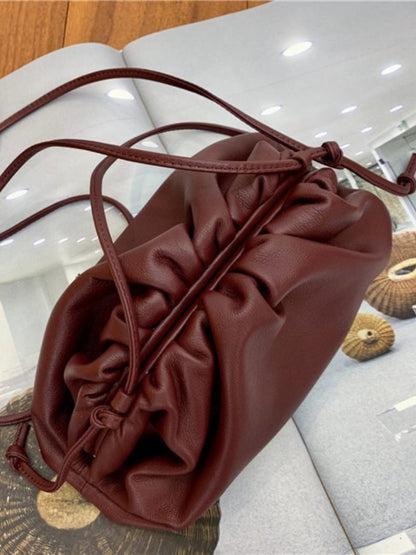 Tas Dames - Zachte Pouch met Gerimpeld Design en Schouderriem | Casual