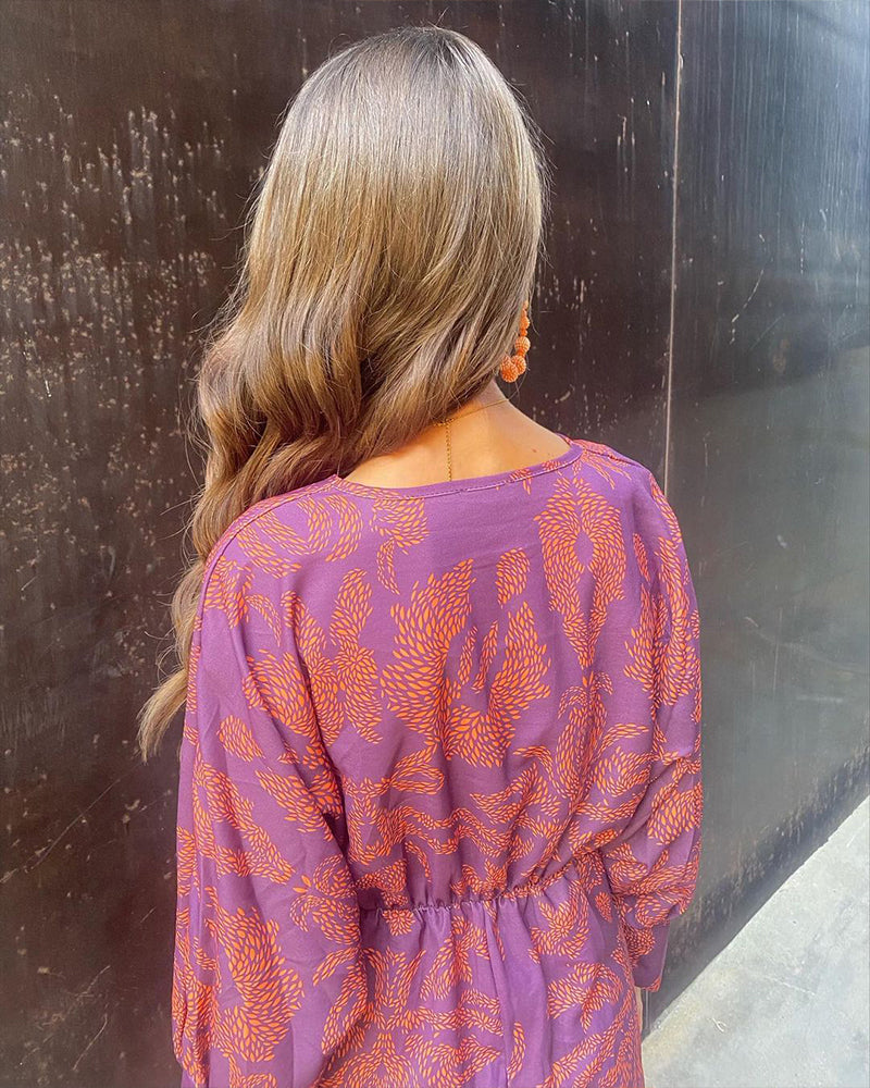 Midi Jurk Dames - Wikkelmodel met Print | Bruiloft Gast