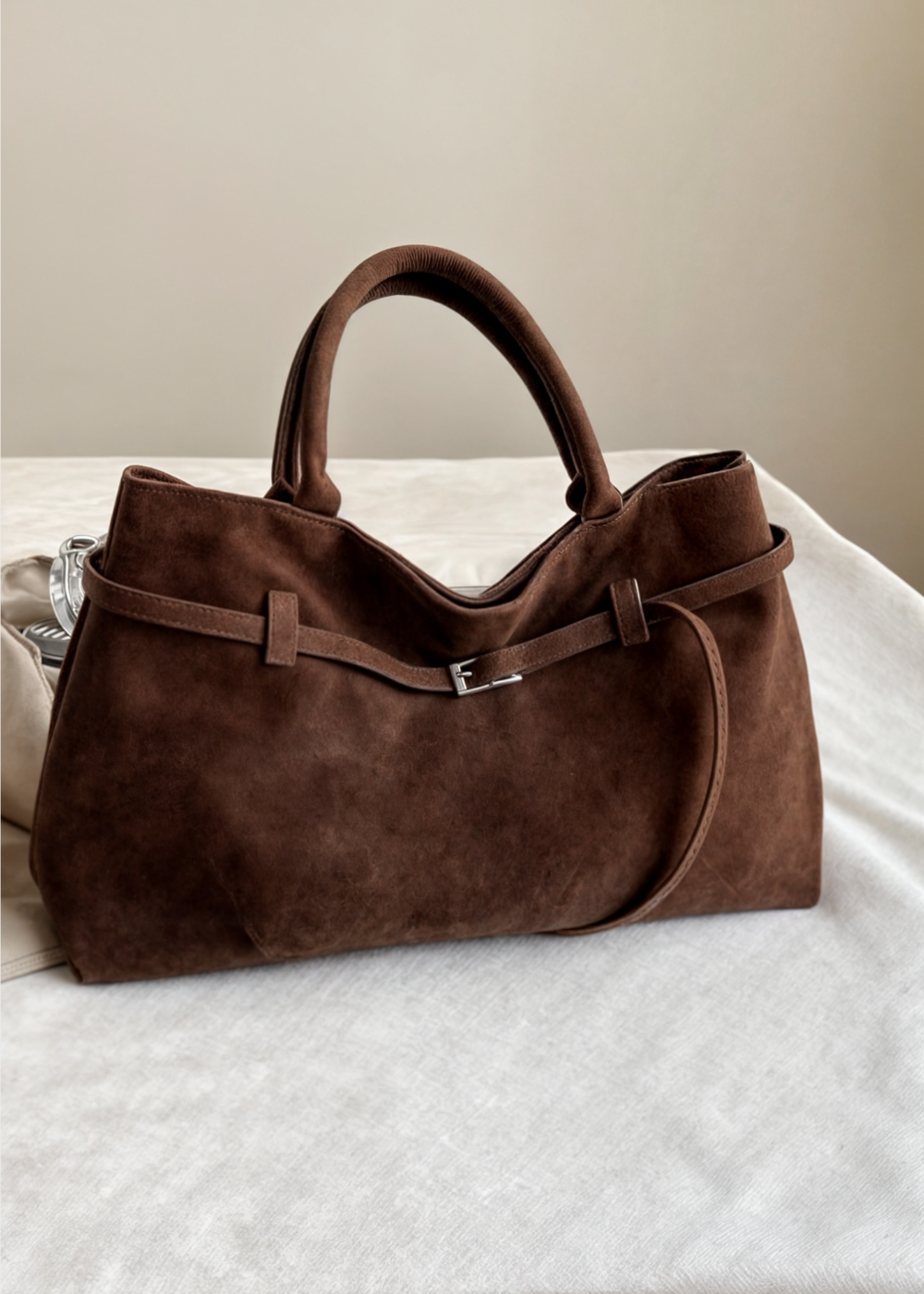 Tas Dames - Ruime Tote met Dubbele Hengsels en Ceintuurdetail | Elegant