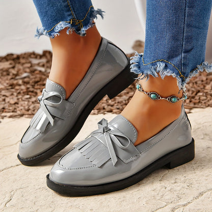 Loafers Dames - Instapper met Franjes en Strikdetail | Casual