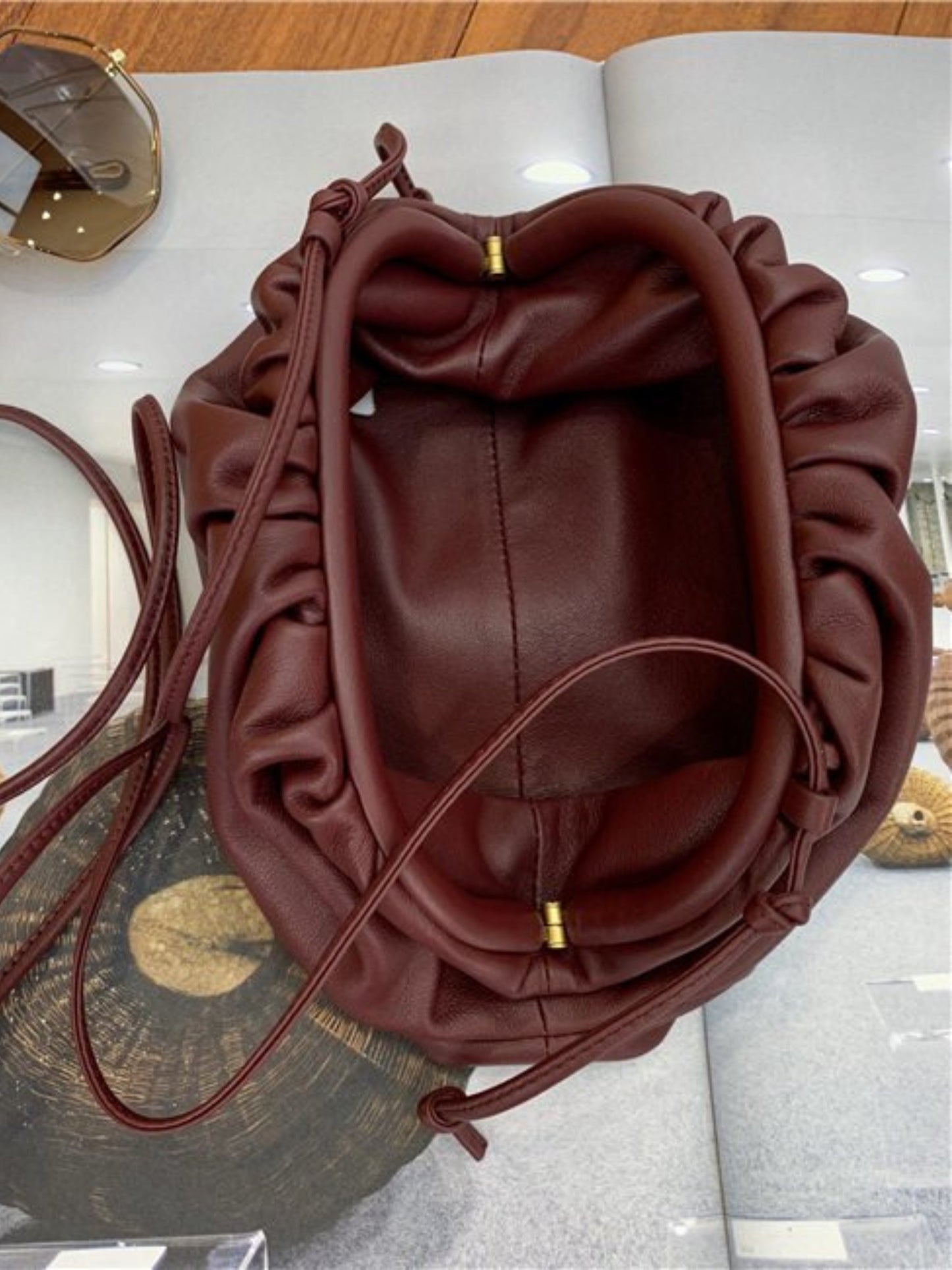 Tas Dames - Zachte Pouch met Gerimpeld Design en Schouderriem | Casual
