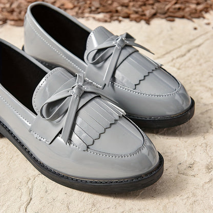 Loafers Dames - Instapper met Franjes en Strikdetail | Casual