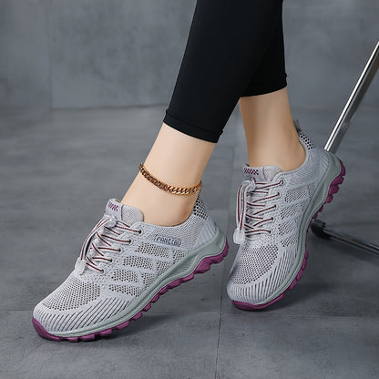 Sneakers Dames - Luchtig Gebreid Model met Dikke Zool | Casual