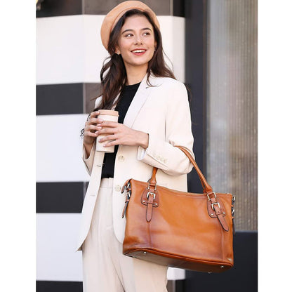 Tas Dames - Ruime Schoudertas met Gouden Gesp en Afneembare Band | Chic