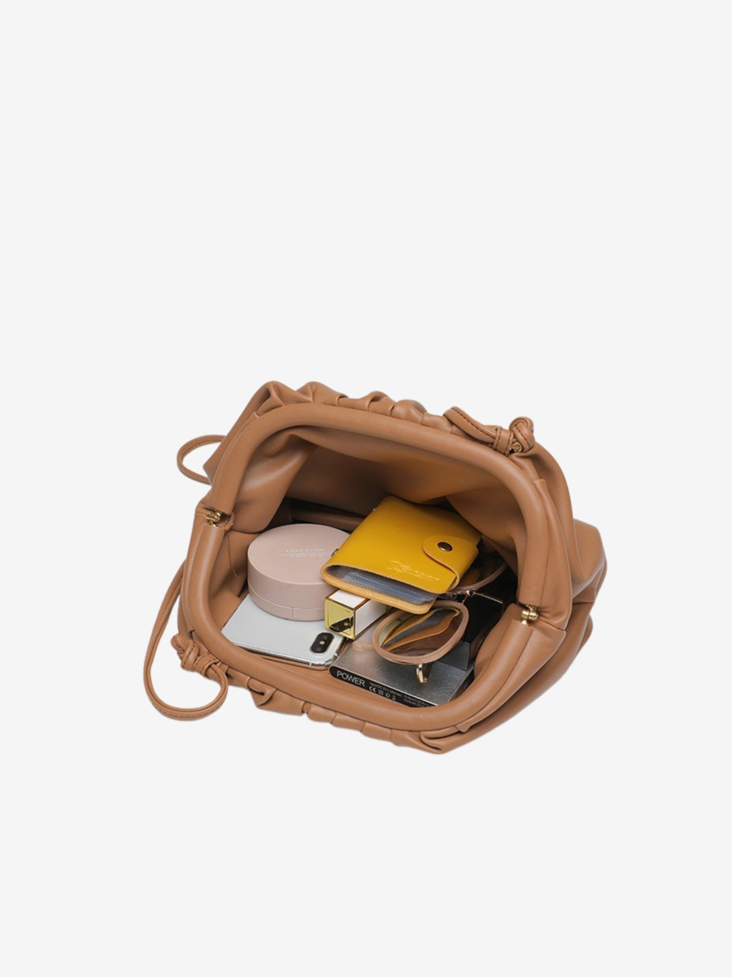 Tas Dames - Zachte Pouch met Gerimpeld Design en Schouderriem | Casual