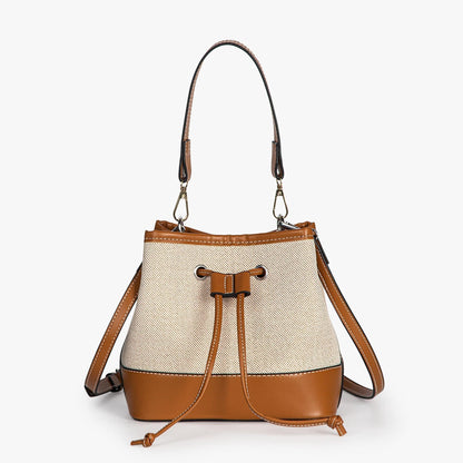 Tas Dames - Bucket Bag met Trekkoord en Afneembare Crossbodyband | Chique