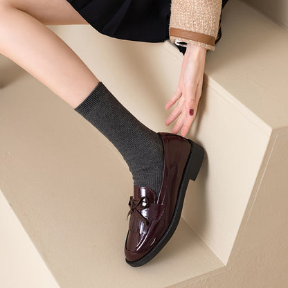 Loafers Dames - Instapper met Franjes en Strikdetail | Casual