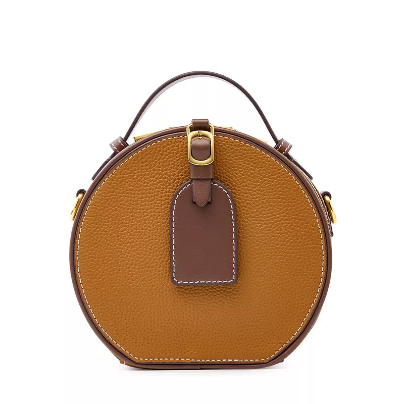 Tas Dames - Ronde Mini Handtas met Gouden Gesp en Schouderband | Chic