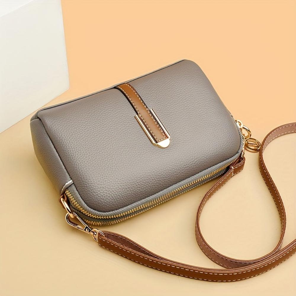 Tas Dames - Kleine Crossbody met Dubbele Rits en Schouderriem | Chique