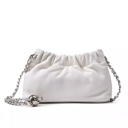 Tas Dames - Zachte Gerimpelde Tas met Zilveren Ketting en Knoop | Chic