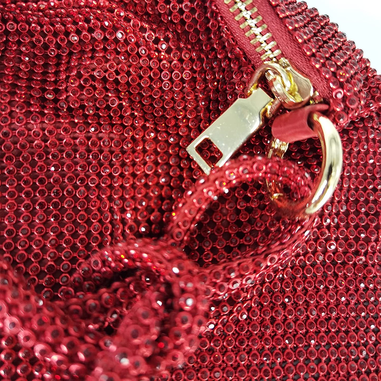 Tas Dames - Glinsterende Avondtas met Geknoopte Strass Band | Feestelijk