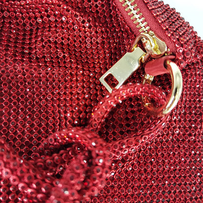 Tas Dames - Glinsterende Avondtas met Geknoopte Strass Band | Feestelijk