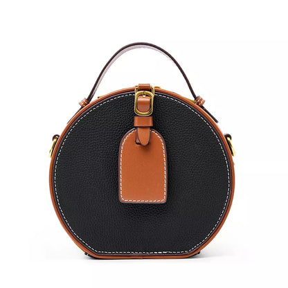 Tas Dames - Ronde Mini Handtas met Gouden Gesp en Schouderband | Chic