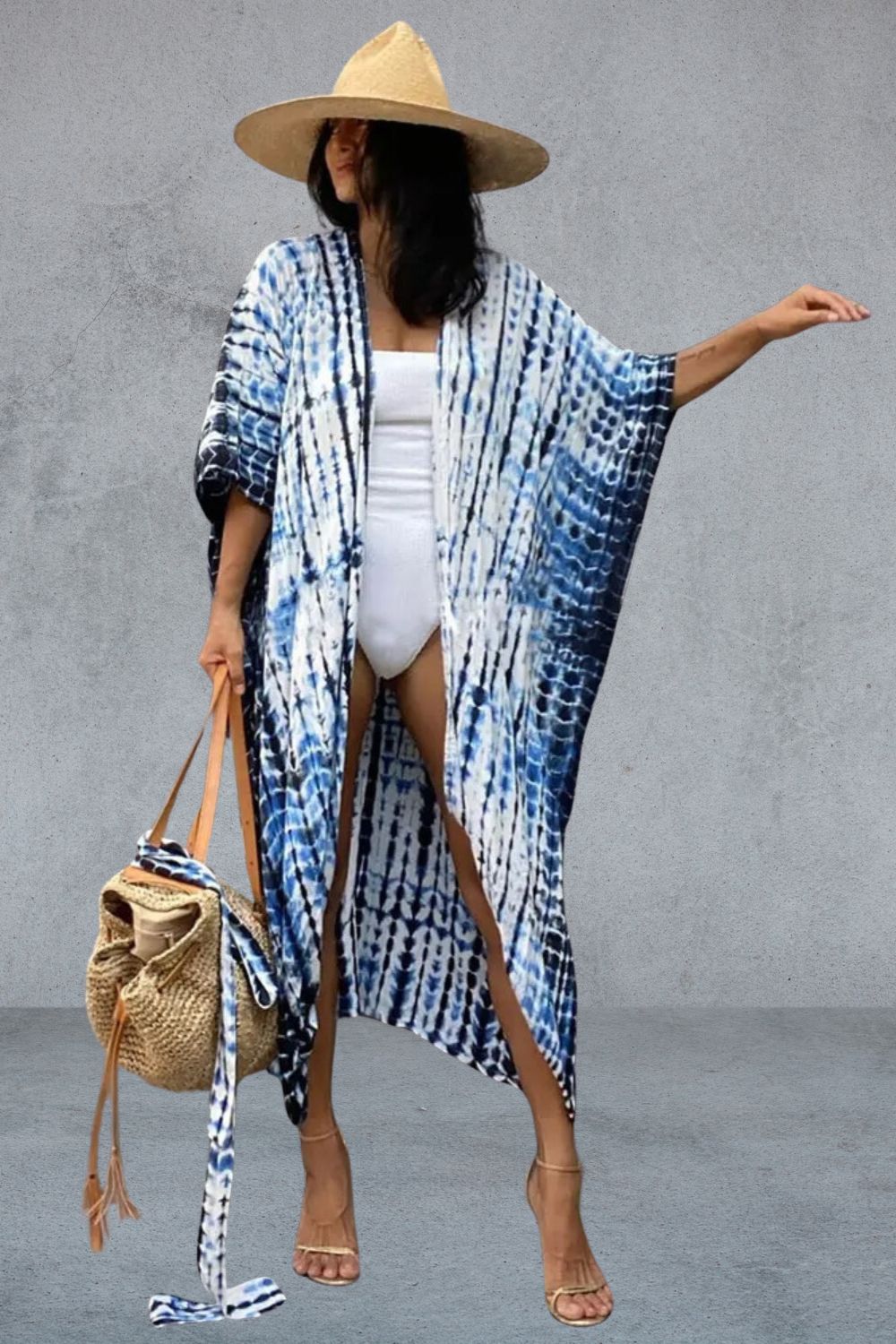 Strandjurk Dames - Oversized Kimono met Print | Zomer