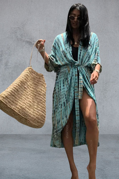 Strandjurk Dames - Oversized Kimono met Print | Zomer