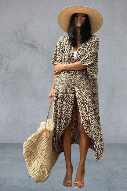 Strandjurk Dames - Oversized Kimono met Print | Zomer