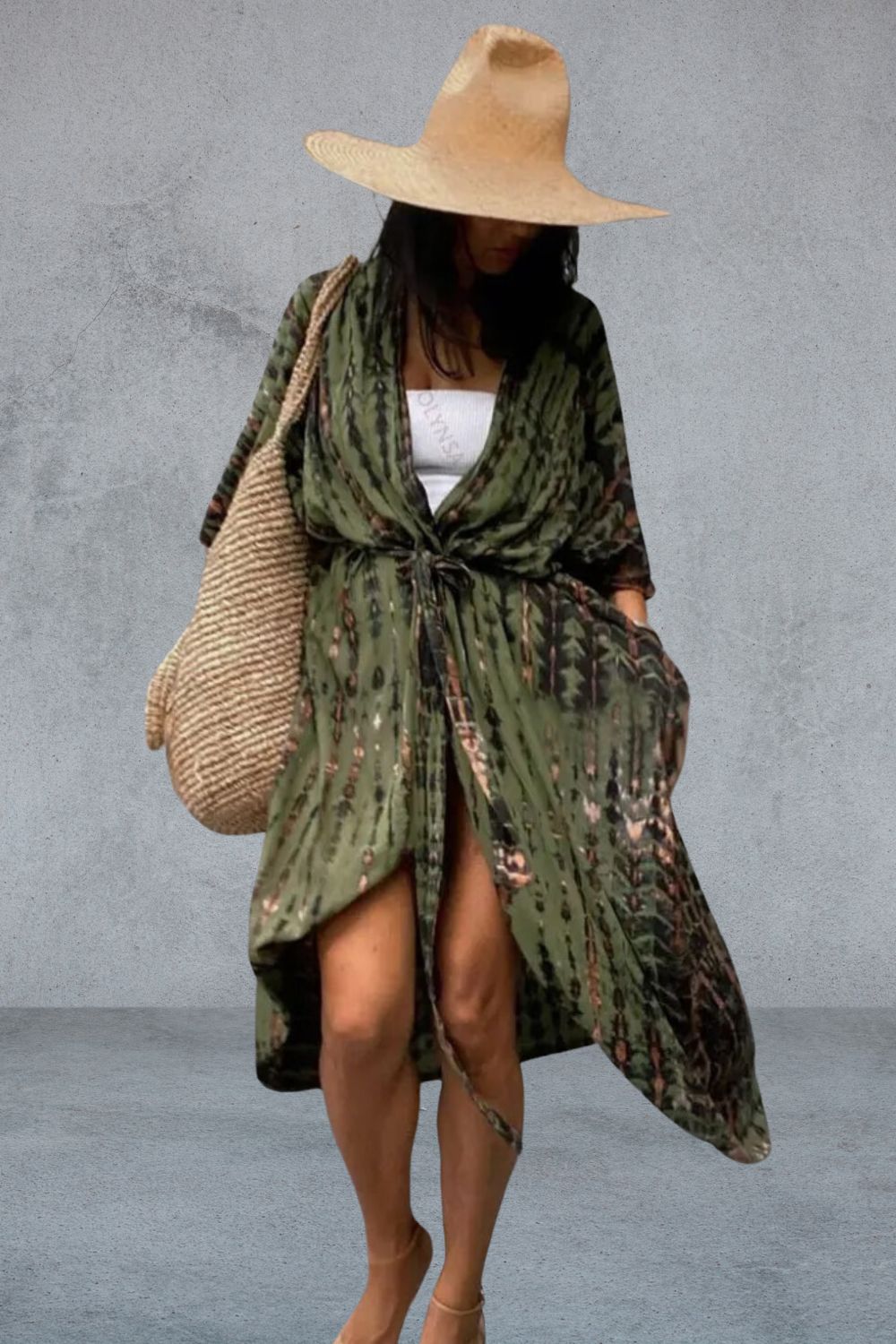 Strandjurk Dames - Oversized Kimono met Print | Zomer