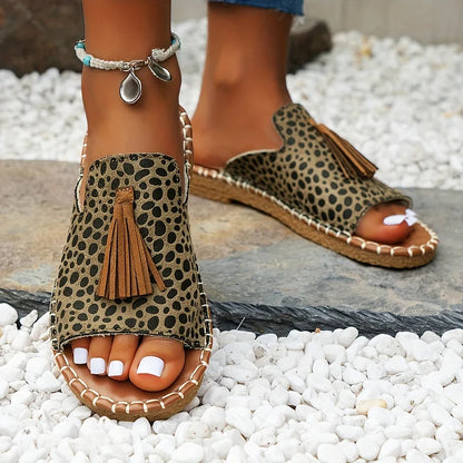 Anouk - Boho Sandalen Dames met Kwastjes en Ethnic Print