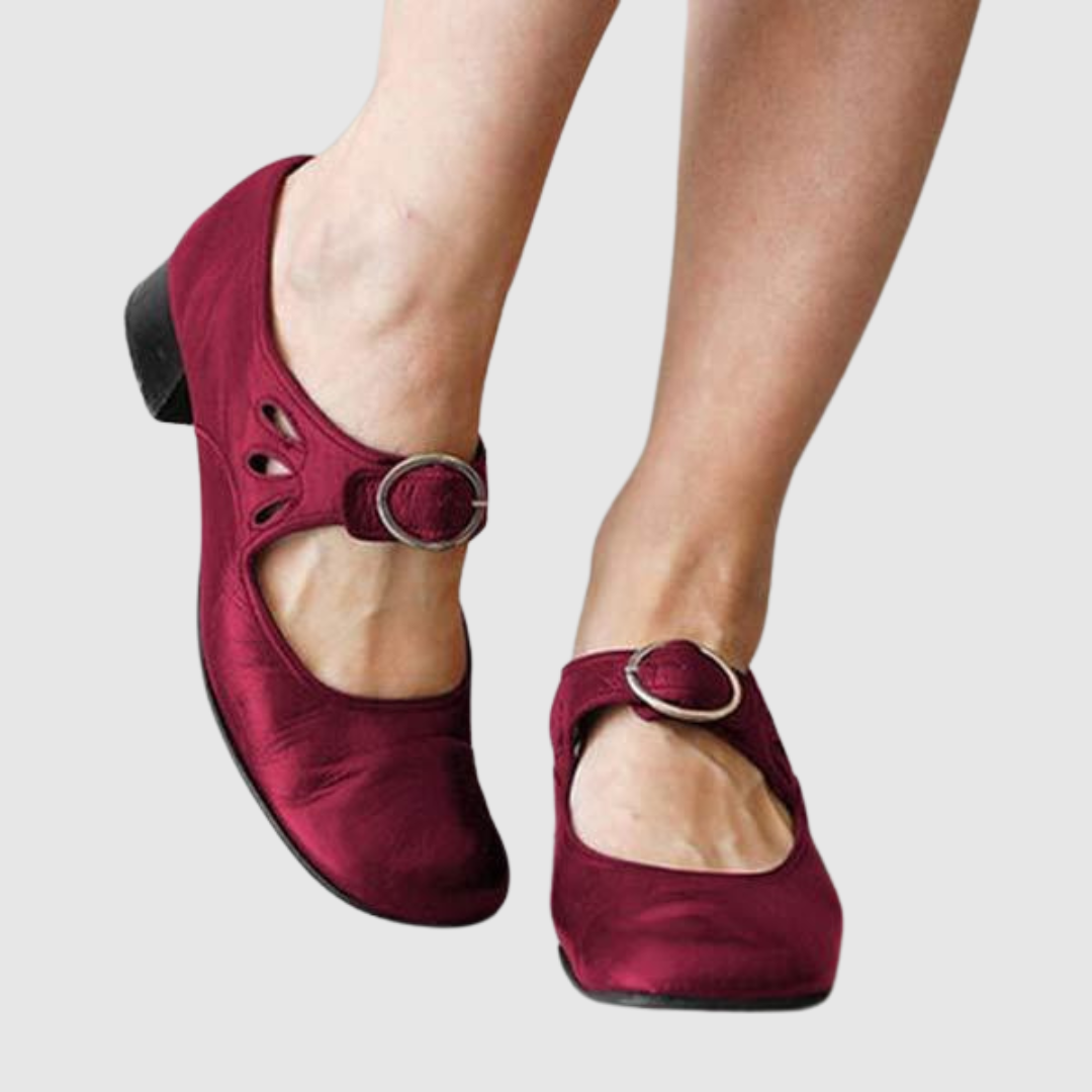 Anouk - Chique Orthopedische Mary Jane Schoenen Dames met Blokhak en Uitgesneden Detail