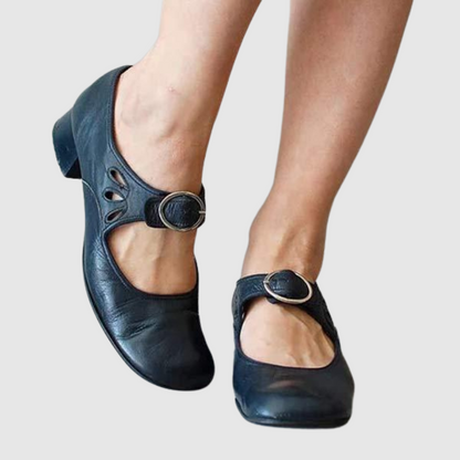Anouk - Chique Orthopedische Mary Jane Schoenen Dames met Blokhak en Uitgesneden Detail