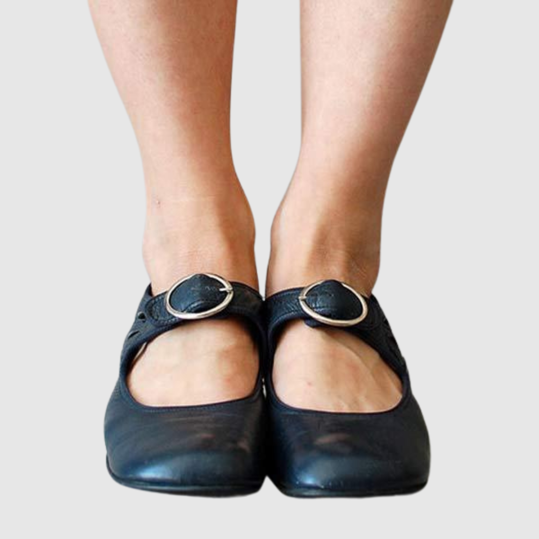 Anouk - Chique Orthopedische Mary Jane Schoenen Dames met Blokhak en Uitgesneden Detail