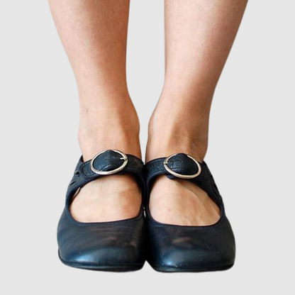 Anouk - Chique Orthopedische Mary Jane Schoenen Dames met Blokhak en Uitgesneden Detail
