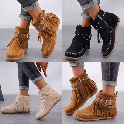 Anouk - Comfortabele Dames Cowboylaarsjes voor de Herfst met Franjes