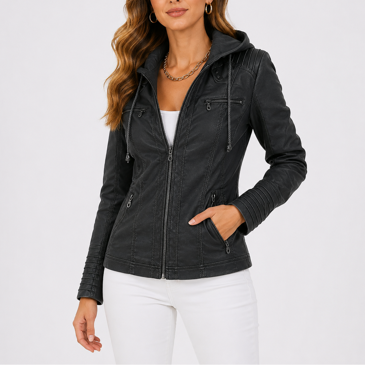 Anouk - Dames Jas Herfst met Capuchon en Ritssluiting